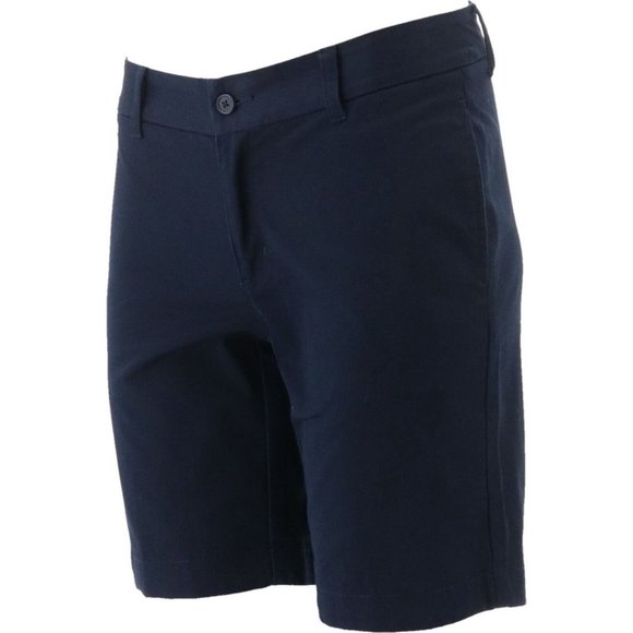 NWT LANDS' END JUNIOR'S PLAIN FRONT BLEND CHINO SHORTS CLASSIC NAVY 1 - Picture 2 of 7
